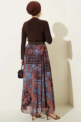 Kemerli Etnik Desenli ikili Takım Kahve - İkili Takım