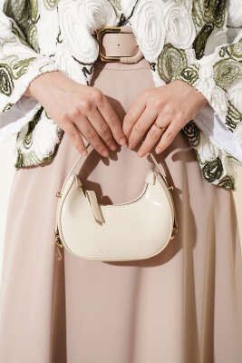 Kemerli Fermuarlı Basic Etek Bej - Etek