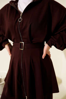 Kemerli Fermuarlı Oysho Takım Kahve - İkili Takım