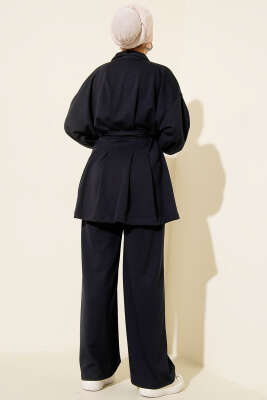 Kemerli Fermuarlı Oysho Takım Lacivert - İkili Takım