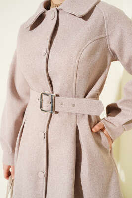  Kemerli Kısa Kaşe Kaban Vizon - Kaban