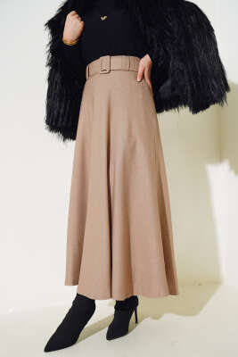 Kemerli Kloş Etek Bisküvi - Uzun Etek