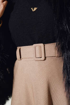 Kemerli Kloş Etek Bisküvi - Uzun Etek