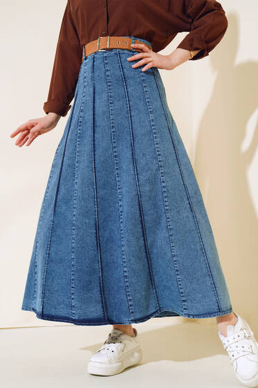 Kemerli Kot Etek Kot - Etek