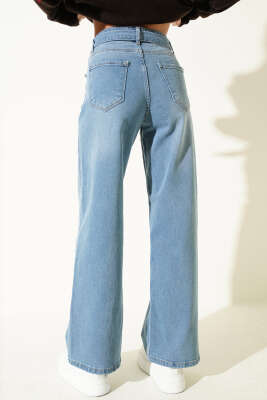 Kemerli Kot Salaş Pantolon Kot Mavisi - Kadın Giyim Modelleri