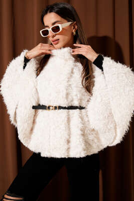 Kemerli Kuzu Panço Ekru - ENTER TEKSTİL