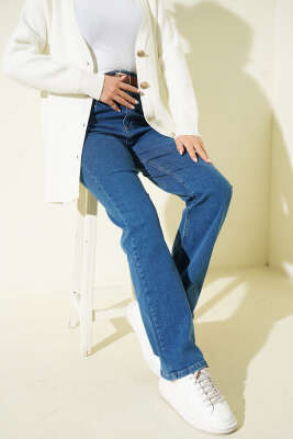 Kemerli Palazzo Kot Pantolon Açık Mavi - HEPYEK