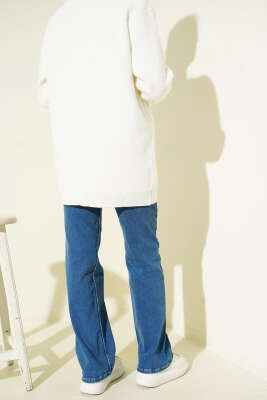 Kemerli Palazzo Kot Pantolon Açık Mavi - Pantolon