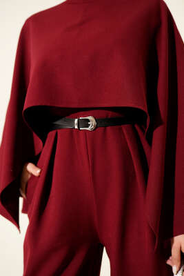 Kemerli Pelerinli Tulum Bordo - Tulum & Slopet