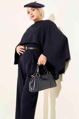 Kemerli Pelerinli Tulum Lacivert - Tulum & Slopet