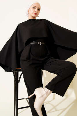 Kemerli Pelerinli Tulum Siyah - DENİZ LIFE