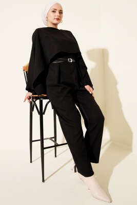 Kemerli Pelerinli Tulum Siyah - Tulum & Slopet