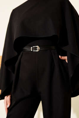 Kemerli Pelerinli Tulum Siyah - Tulum & Slopet