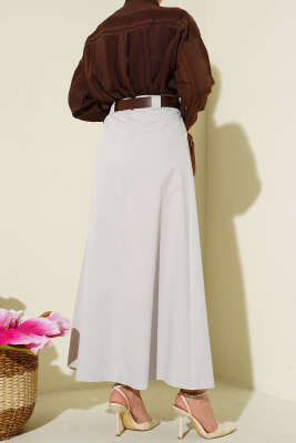 Kemerli Pileli Kloş Etek Taş - Etek