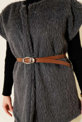 Kemerli Sakallı Yelek Füme - Yelek