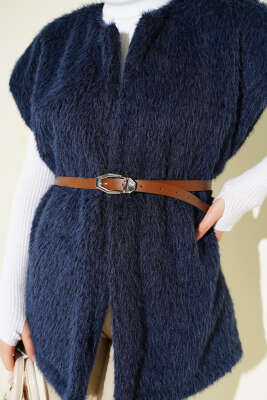 Kemerli Sakallı Yelek Lacivert - Yelek