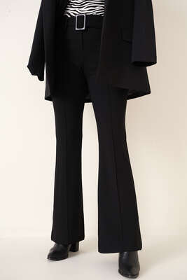 Kemerli Salaş Pantolon Siyah