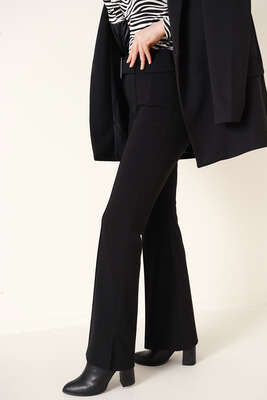 Kemerli Salaş Pantolon Siyah - Pantolon