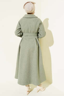 Kemerli Uzun Kaşe Kaban Çağla Yeşili - Kaban