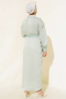 Kemerli Uzun Tunik Mint - Tunik
