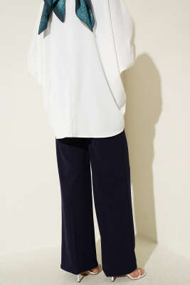 Kemerli Yüksek Bel Bol Paça Parlement Pantolon - Pantolon