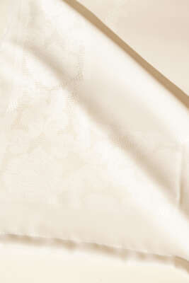 Kendinden Desenli Jakarlı Masa Örtüsü Bej - Masa Örtüsü