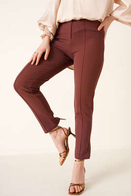 Kendinden Kuşaklı Pantolon Kahve