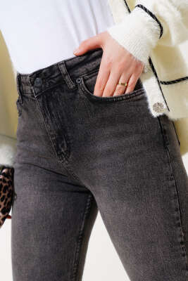 Kesik Dar Paça Kot Pantolon Füme - 500-700 TL Ürünler