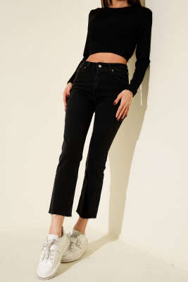 Kesik Paça Skinny Kot Pantolon Füme - HEPYEK