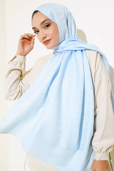 Kesişim Desen Jakar Şal Buz Mavisi - 119 - Başörtüsü