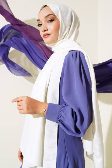 Kesişim Desen Jakar Şal Krem - 22 - Başörtüsü