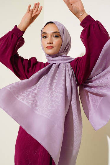 Kesişim Desen Jakar Şal Lila - 25 - Başörtüsü