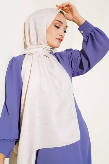 Kesişim Desen Jakar Şal Vanilya - 61 - Başörtüsü