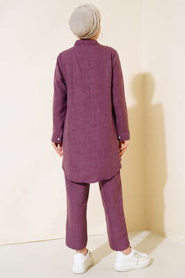 Keten Dantelli Takım Mürdüm - İKİLİ TAKIM