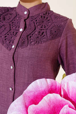 Keten Dantelli Takım Mürdüm - İKİLİ TAKIM