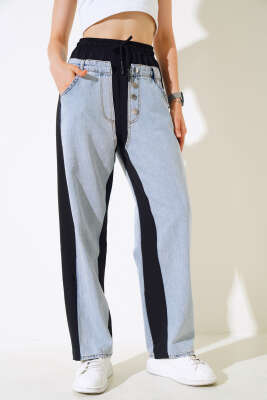 Keten Garnili Kot Pantolon Siyah - Kadın Giyim Modelleri