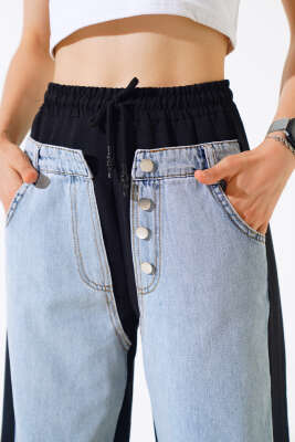 Keten Garnili Kot Pantolon Siyah - Kadın Giyim Modelleri