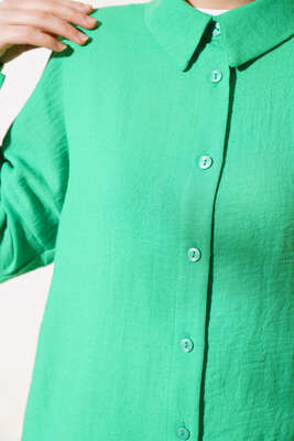 Keten Salaş Gömlek Benetton - Thumbnail
