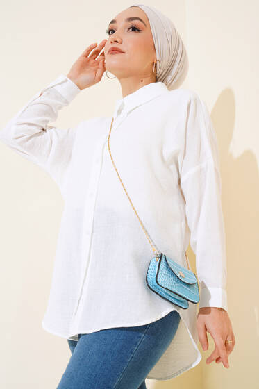 Keten Salaş Gömlek Ekru - Gömlek