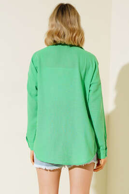 Keten Tek Cepli Gömlek Benetton - Yılın Fırsatı