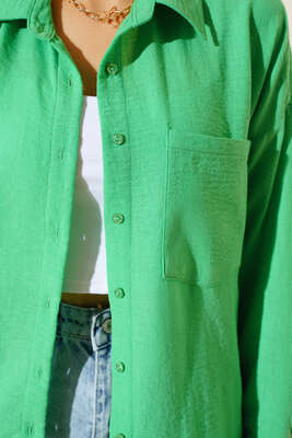 Keten Tek Cepli Gömlek Benetton - Yılın Fırsatı