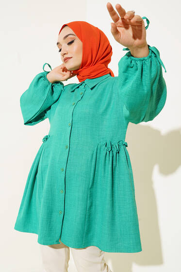 Keten Yanları Büzgülü Gömlek Benetton - Gömlek