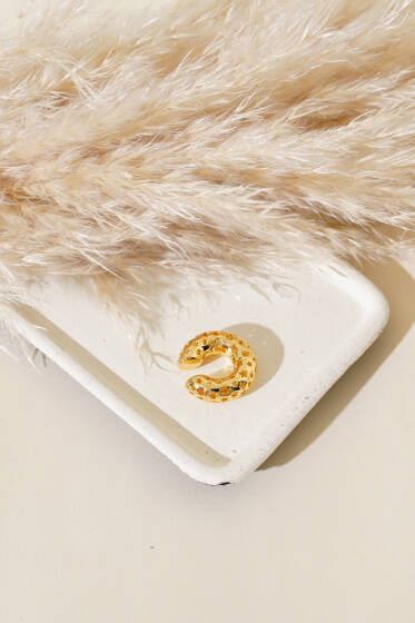 Kıkırdak Yıldız Detaylı Küpe Gold - Küpe