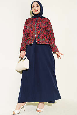 Kilim Desen Ceketli Jile Takım Lacivert - SAS