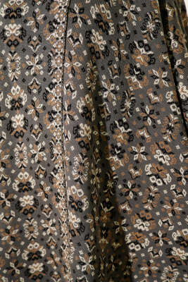 Kilim Desen Kapüşonlu Panço Füme - Panço