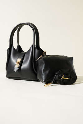 Kilit Kapamalı Çanta Siyah - GÜZEL ÇANTA