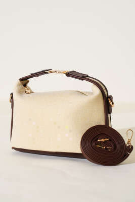 Kilit Saplı Kanvas Çanta Acı Kahve 