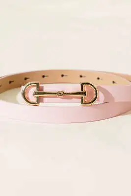 Kilit Tokalı Kemer Pembe - Deri Kemer