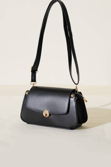 Kilitli Fermuarlı Çanta Siyah - Kol Çantası