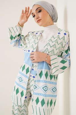 Kimono Karma Desen İkili Takım Benetton - Thumbnail